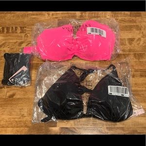NWT Victoria’s Secret 2 Swim Tops + 1 Swim Bottom // 36D, M, XXL